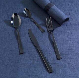 Cubertería Salter Regal Negra 16 Piezas