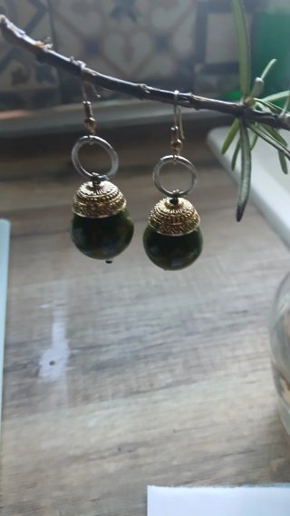 Pendientes colgantes verdes