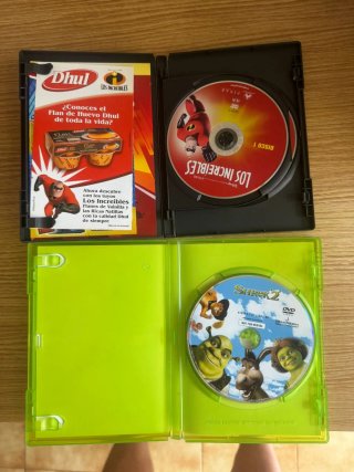 DVD Los Increíbles y Shrek 2
