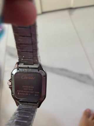 Reloj Cartier Santos Negro y Plateado