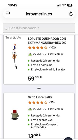 Soplete Quemador con Extensión y Manguera + Grifo