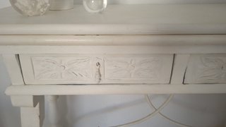 Mesa madera maciza y forja + 2 sillas