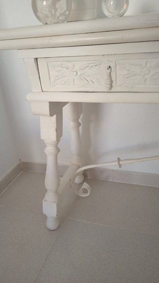 Mesa madera maciza y forja + 2 sillas