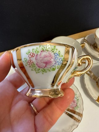 4 Tazzine da Caffè Royal Porcellana Oro