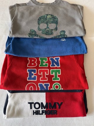 Lote 4 Jerséis Niño Scalpers, Benetton, Tommy. T4