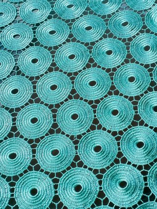 Tela encaje guipur verde turquesa