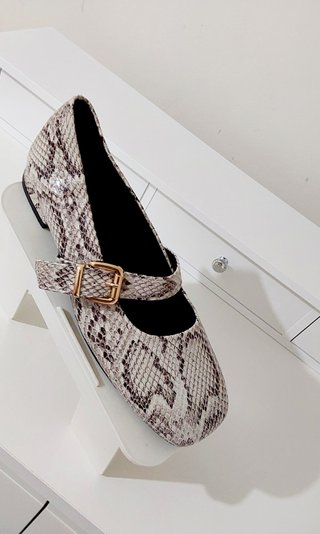 Zapatos planos serpiente con hebilla
