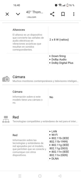 TV Thomson 40 Full HD Smart TV Android 40FE5606
