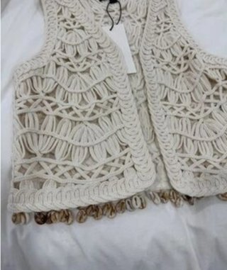 Chaleco Zara Crochet Blanco