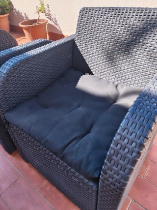 Muebles de jardín ratán negro