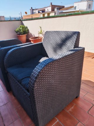 Muebles de jardín ratán negro