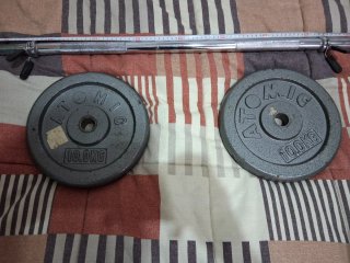 Kit Barra de Pesas 1 metro + 2 Discos 10kg