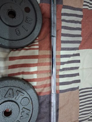 Kit Barra de Pesas 1 metro + 2 Discos 10kg