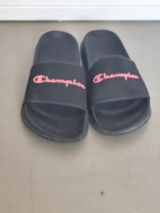 sandalias Champion Negra Rosa Talla 38