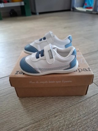 Zapatillas  Zapyflex Talla 21 Blancas y Azules
