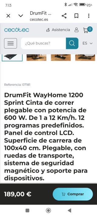 Cinta de correr Cecotec Drumfit