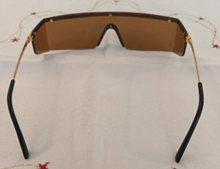 Occhiali Versace Shield Maschera Oro Marrone