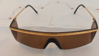 Occhiali Versace Shield Maschera Oro Marrone
