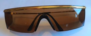 Occhiali Versace Shield Maschera Oro Marrone