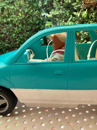 Coche Barbie Kennel Care con Muñeca y Perrito