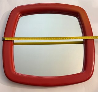 Specchio Autofix rosso anni '70 Space Age