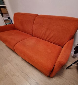 Divano Poltronesofà 3 posti tessuto arancione