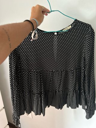 Blusa Renatta lunares negra talla S/M