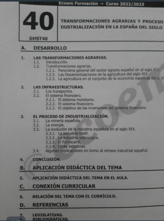 Temario Opos Geografía e Historia