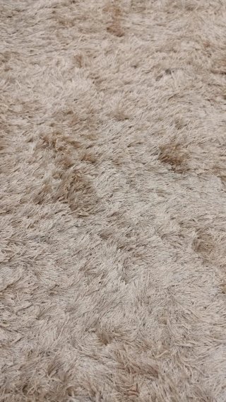 Alfombra beige y marrón de poliéster