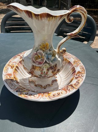 Juego Aguamanil y Plato Cerámica portuguesa