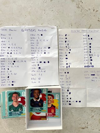 Lista Faltas / Repetidas Panini Mundial 2026