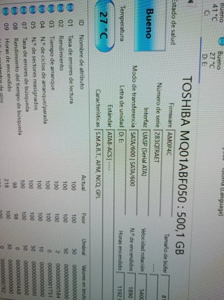 Disco Duro Toshiba 500GB MQ01ABF050