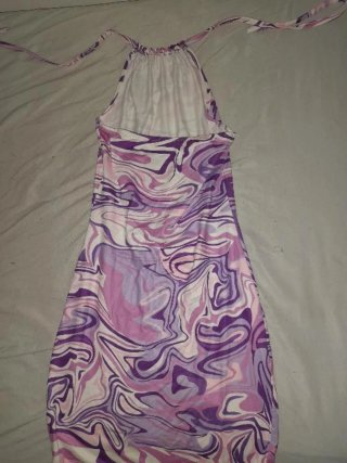 Vestido estampado mármol lila