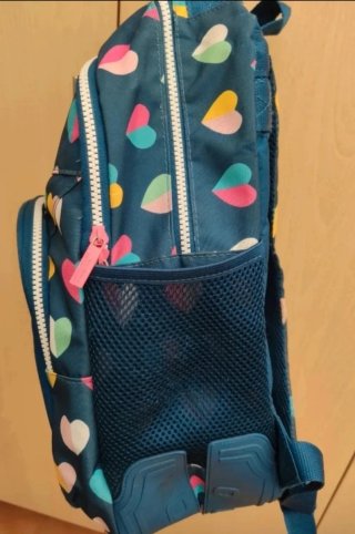Mochila Benetton Corazones Azul