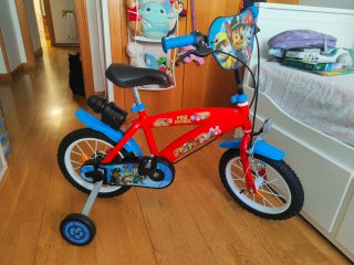 Bicicleta Patrulla Canina Infantil Roja