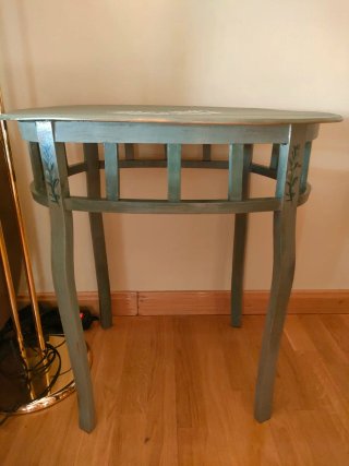 Mesa ovalada madera vintage