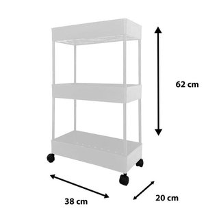 Carrito Almacenamiento 3 Alturas 62x38 Blanc NUEVO
