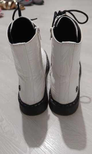 Botas militares blancas brillo mujer 41