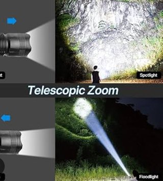 Linterna LED ZOOM pequeña recargable USB