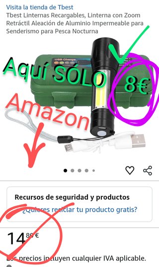 Linterna LED ZOOM pequeña recargable USB