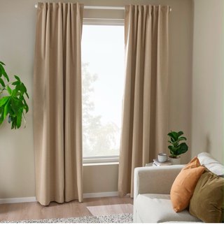 Cortinas beige de tela IKEA