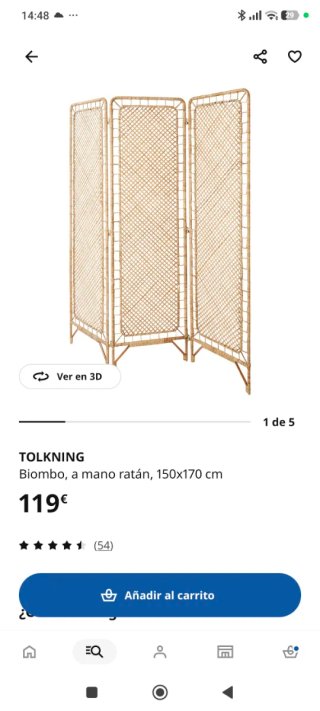 Biombo Ratan TOLKNING (Ikea) sin usar
