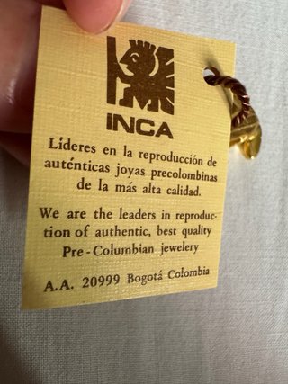 Amuleto rana precolombino chapado oro
