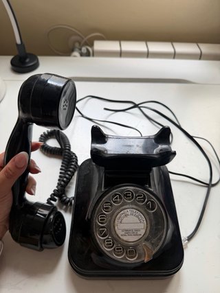 Teléfono Antiguo CTNE Baquelita Negro