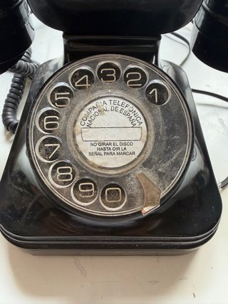 Teléfono Antiguo CTNE Baquelita Negro