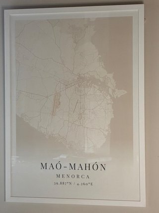5 Mapas Formentera y Menorca enmarcados