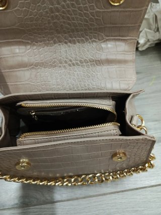 Borsa Valentino Creations Beige Oro Coccodrillo