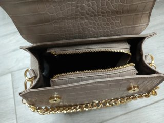 Borsa Valentino Creations Beige Oro Coccodrillo