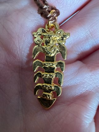 Amuleto Arqueología Precolombina Chapado Oro