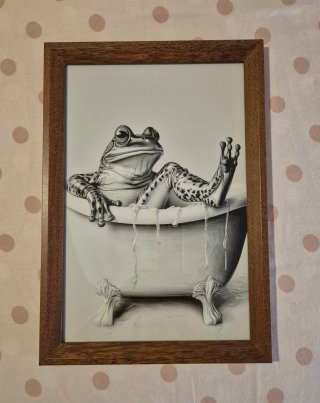 Set 3 Cuadros Ranas Baño WC